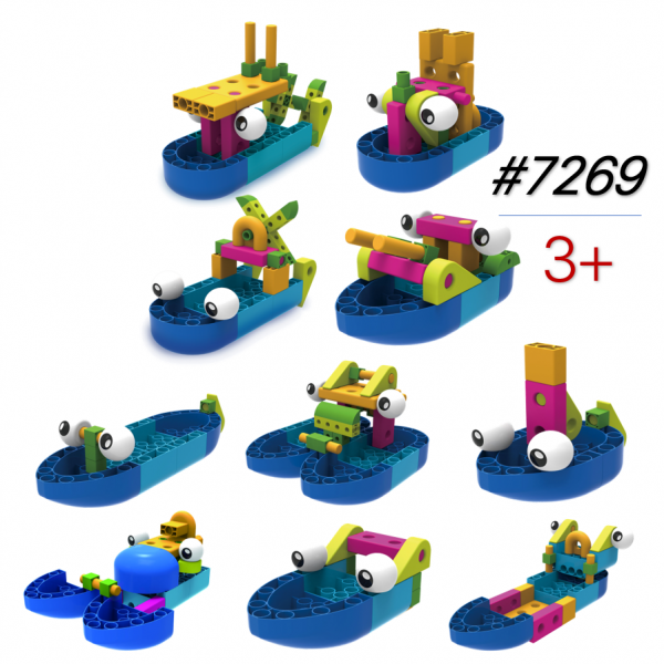 Hộp đồ chơi lắp ráp tàu thuyền chiến hạm 10 mô hình sáng tạo 7269 Gigo