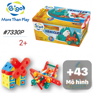 Hộp đồ chơi lắp ráp Phương tiện giao thông 45 chủ đề 79 chi tiết nhiều màu 7330P Gigo toys