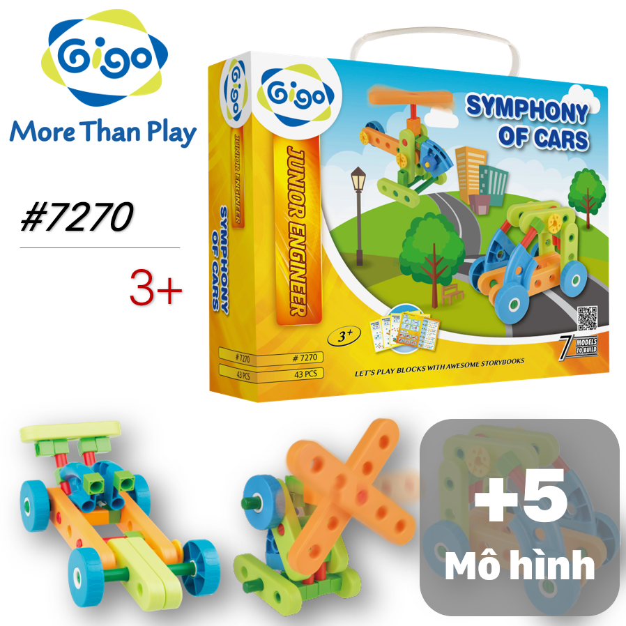 Đồ Chơi Lắp Ráp 7 Mô Hình Phương Tiện Giao Thông 43 Miếng Ghép 7270 Gigo Toys