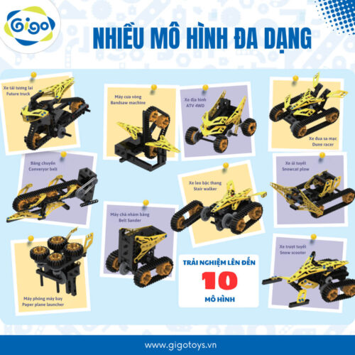 Bộ Makerspace #7446 có khả năng lắp ghép trải nghiệm đến 10 mô hình