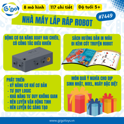 Lợi ích bộ đồ chơi Nhà Máy Lắp Ráp Robot #7449
